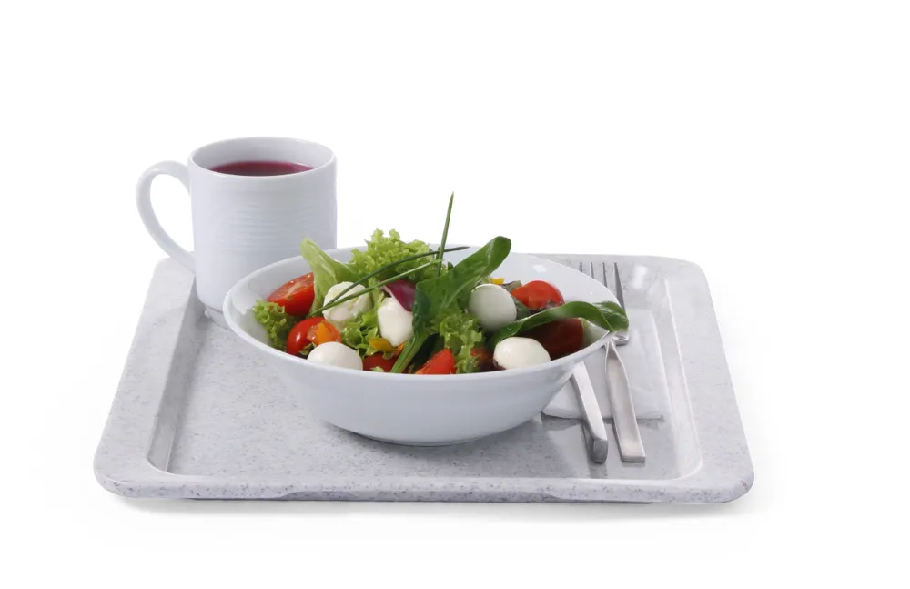 Plateau en polyester pour les restaurants en libre-service, AmerBox, GN 1/1, Granit, 530x325mm