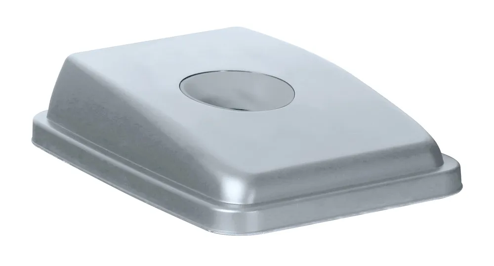 Couvercle avec ouverture pour poubelle étroite rectangulaire de 60 l, HENDI, Gris clair, 660x470x(H)30mm