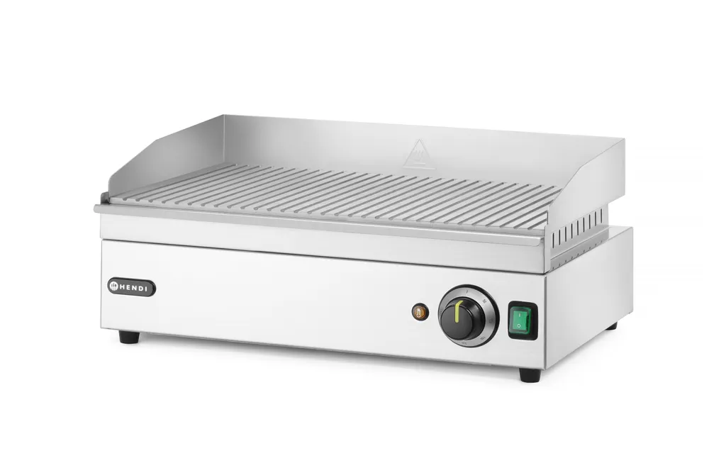 Grill rainuré, HENDI, Kitchen Line, 220-240V/2400W, 527x404x(H)233mm