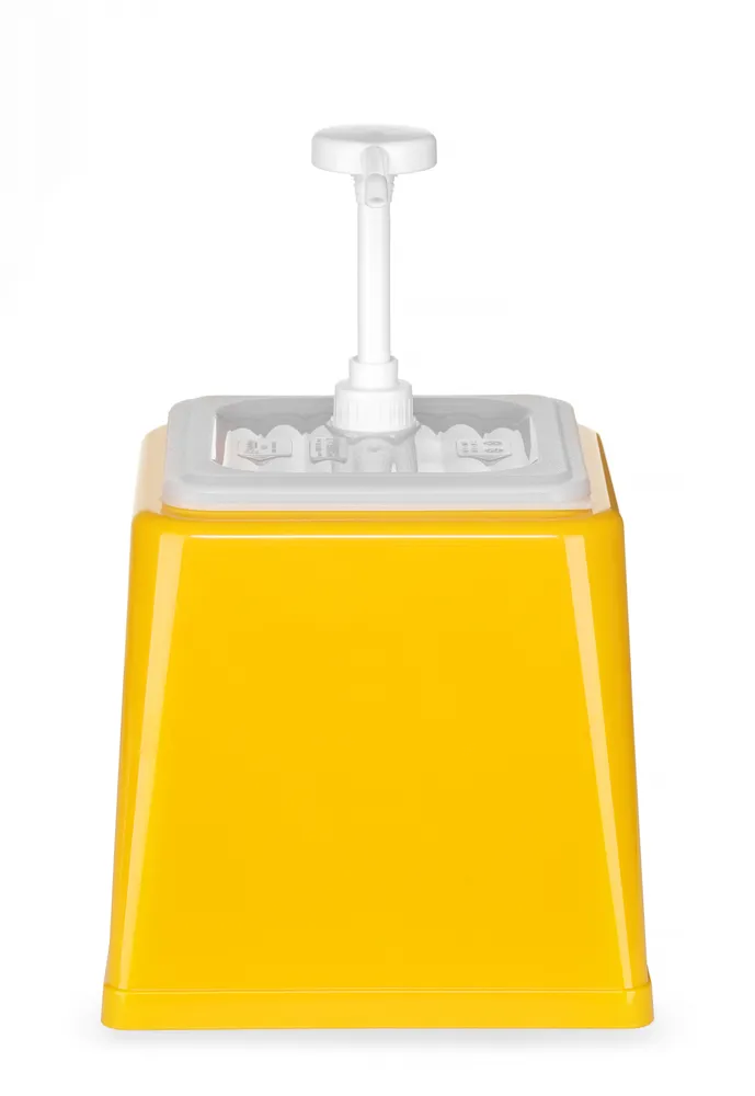 Distributeur de sauces avec pompe, HENDI, 2,5L, Jaune, 230x210x(H)327mm