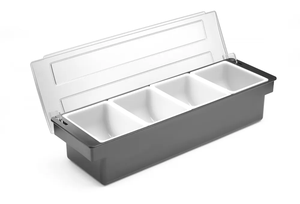 Boîte à ingrédients - 4 bacs, BarUp, 480x150x(H)100mm