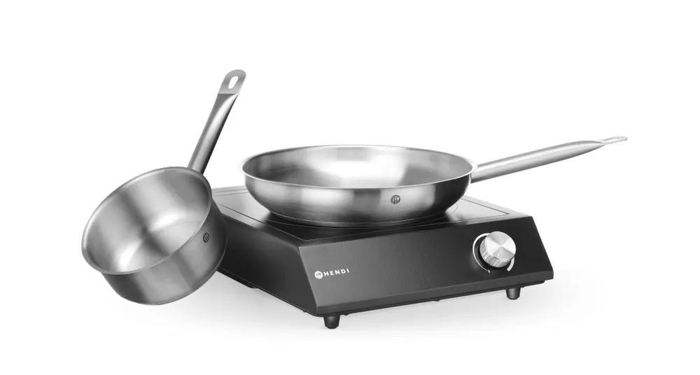 Set : Plaque de cuisson à induction 3500W + casserole + poêle HENDI 239889