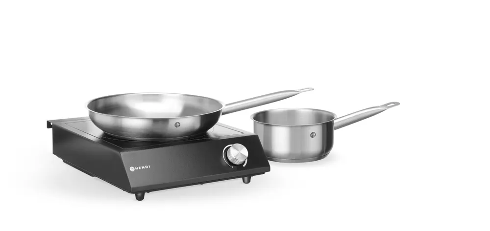 Set : Plaque de cuisson à induction 3500W + casserole + poêle HENDI 239889