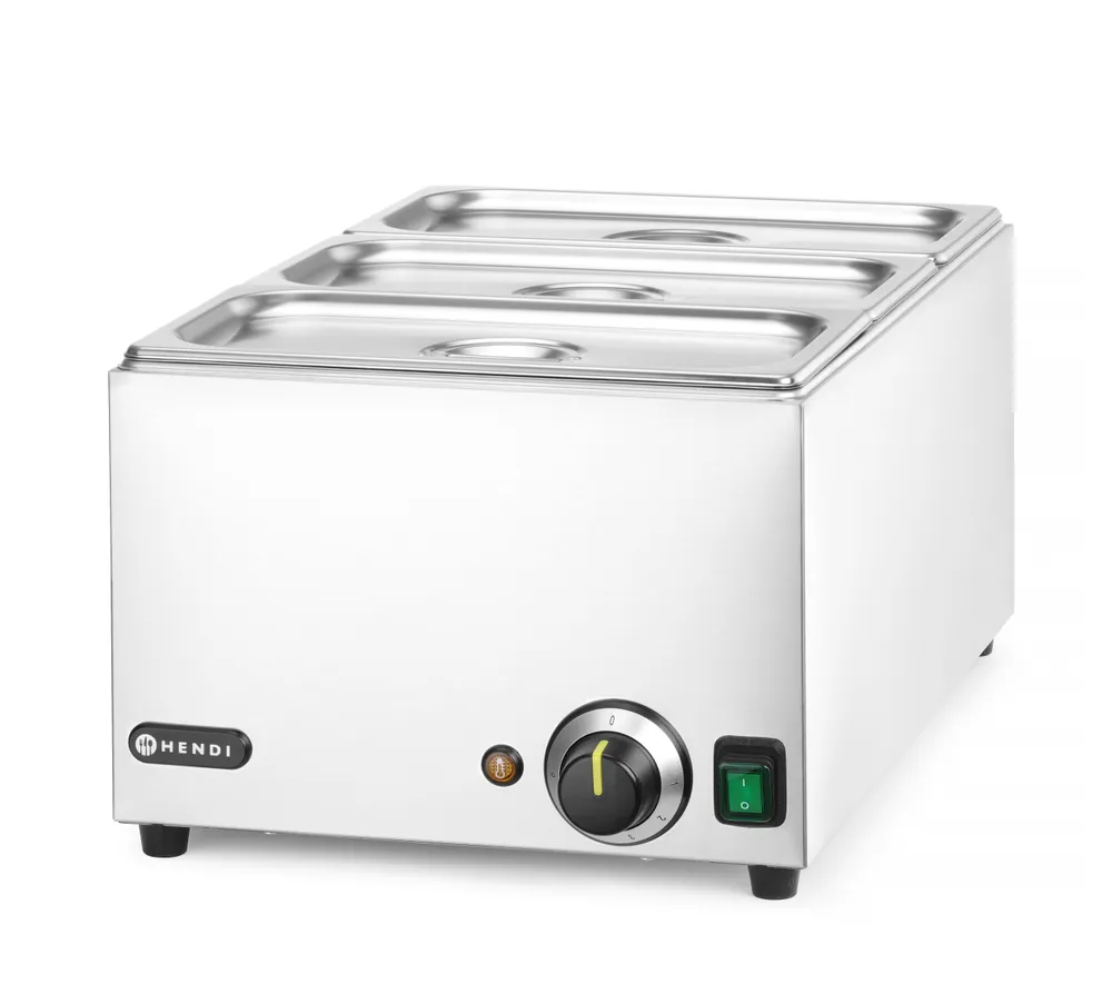 Set Bain-marie HENDI Ranger + 3 x bac GN 1/3 avec couvercle, HENDI, GN 1/1, 230V/1000W, 590x332x(H)242mm