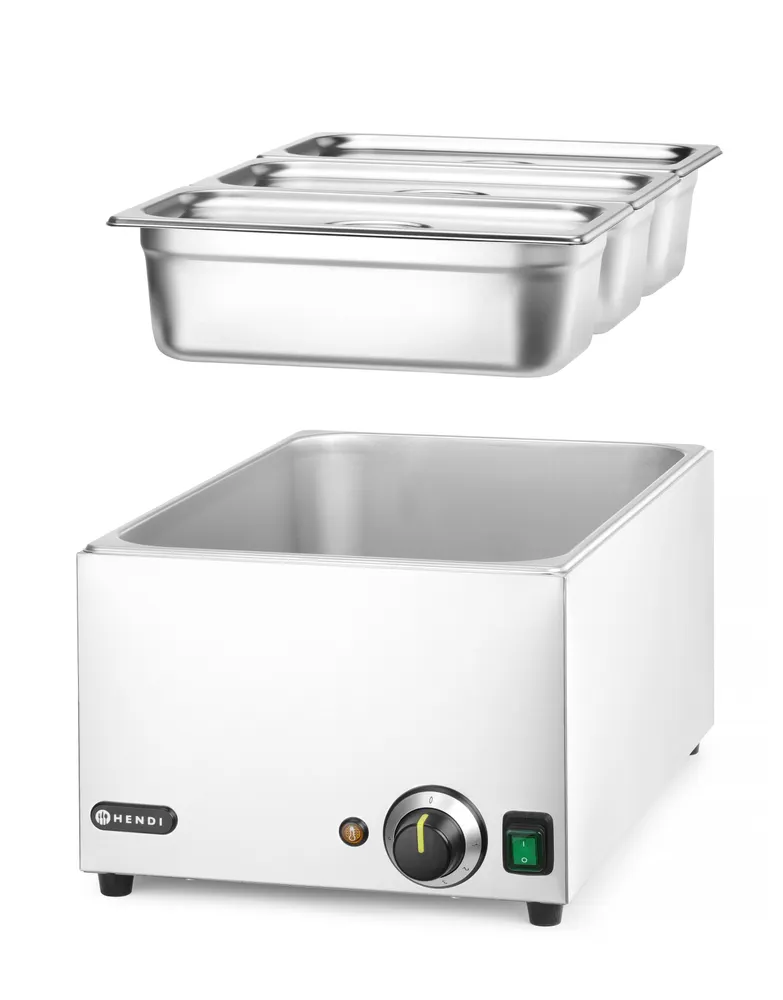 Set Bain-marie Ranger + 3 x bac GN 1/3 avec couvercle HENDI 238967