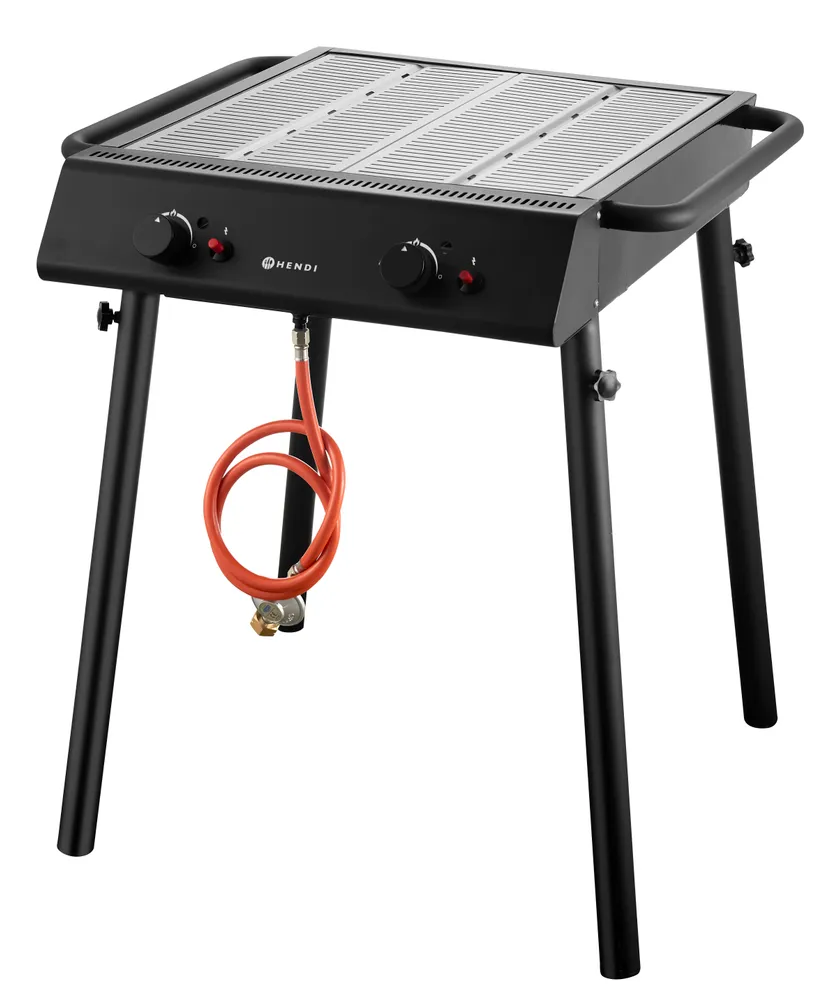 Xantos Black Gril à gaz, HENDI, Noir, 9,5kW, 770x710x(H)870mm