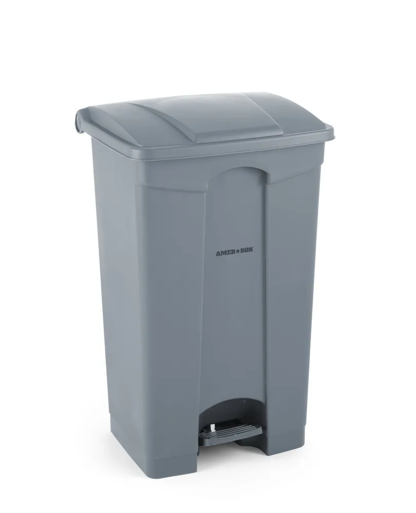 Poubelle à pédale, AmerBox, 87L, Gris clair, 500x410x(H)815mm