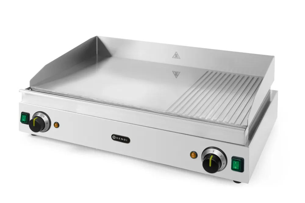 Grill rainuré 1/3, HENDI, Profi Line, 2/3 lisse, 1/3 rainuré, 230V/3500W, 720x550x(H)245mm