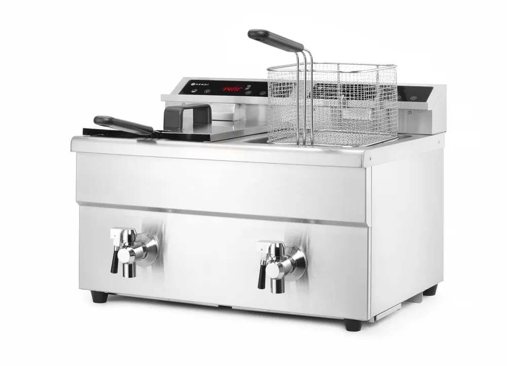Friteuse à induction avec robinet de vidange - 2 x 8 l HENDI 215029