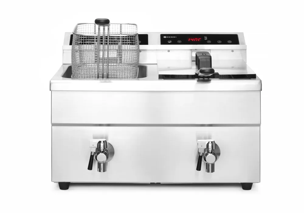 Friteuse à induction avec robinet de vidange - 2 x 8 l HENDI 215029