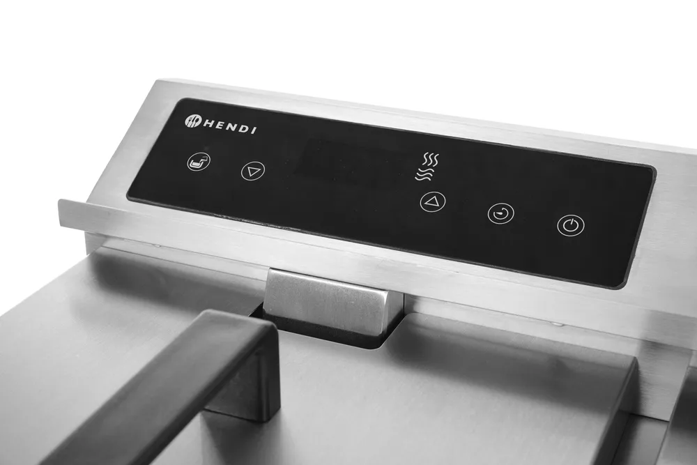 Friteuse à induction avec robinet de vidange - 8 l, HENDI, 8L, Gris clair, 230V/3500W, 288x619x(H)408mm