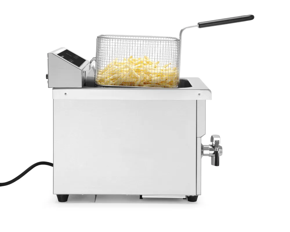 Friteuse à induction avec robinet de vidange - 8 l, HENDI, 8L, Gris clair, 230V/3500W, 288x619x(H)408mm