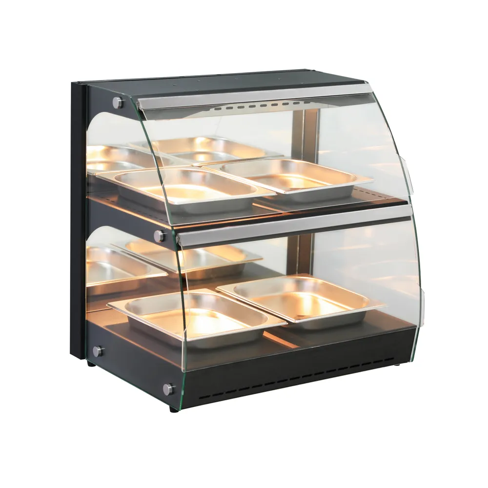 Vitrine de table chauffante quartz deux niveaux, HENDI, 230V/560W, 650x485x(H)630mm