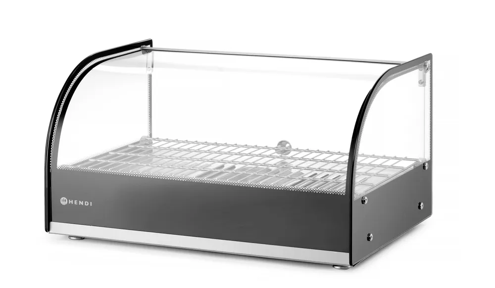 Vitrine de table chauffante, HENDI, un niveau, Noir, 220-240V/800W, 554x376x(H)311mm