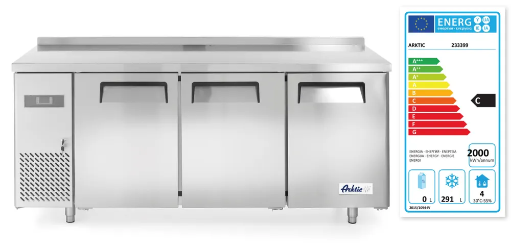 Congélateur comptoir avec trois portes Kitchen Line 390L Arktic 233399