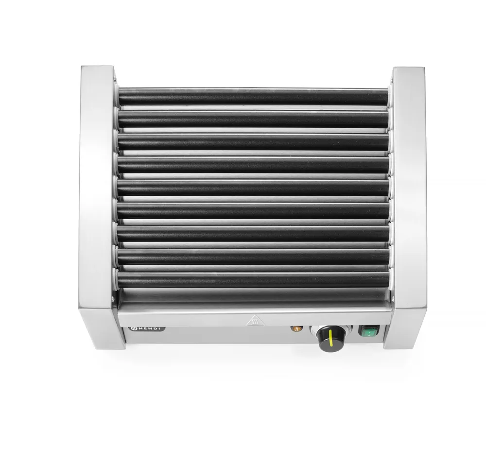 Grill roulant pour saucisses - Une zone, HENDI, 9 rouleaux, 230V/940W, 520x425x(H)175mm