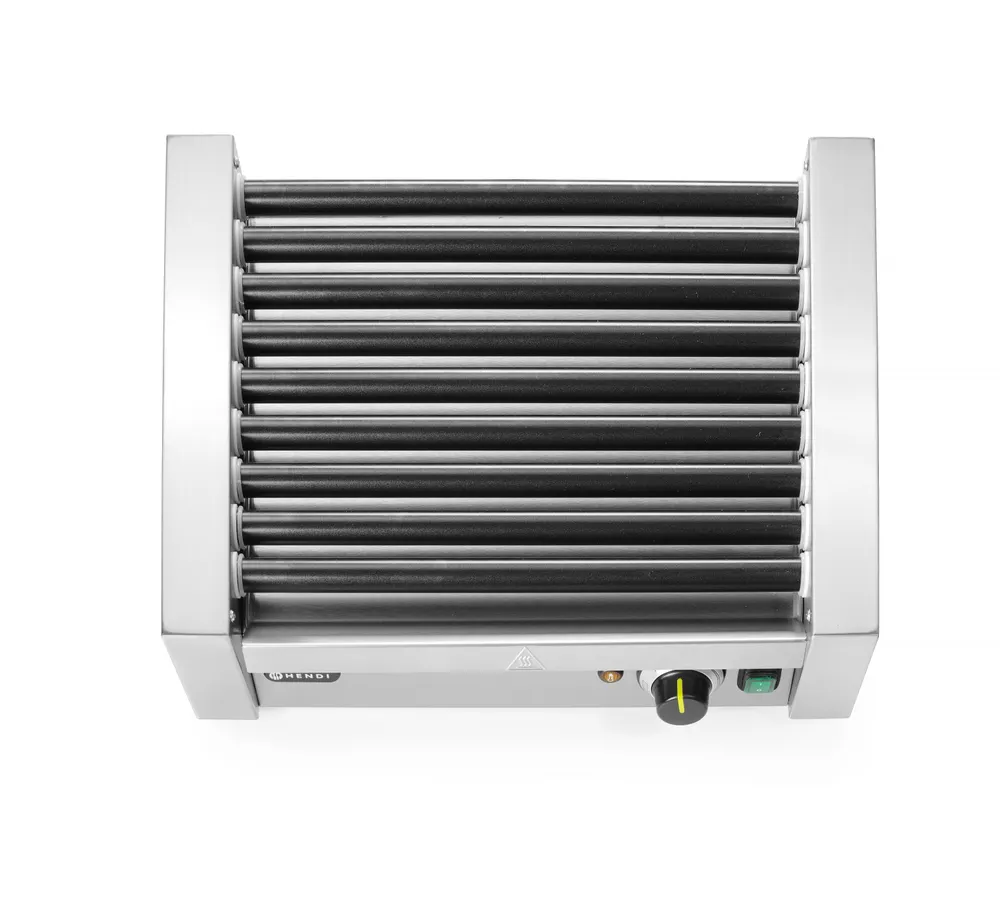 Grill roulant pour saucisses - Une zone, HENDI, 9 rouleaux, 230V/940W, 520x425x(H)175mm