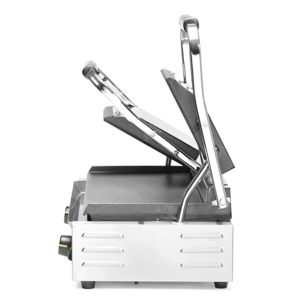 Grill de contact - modèle double, HENDI, dessus rainuré et dessous lisse, 230V/3600W, 570x395x(H)510mm