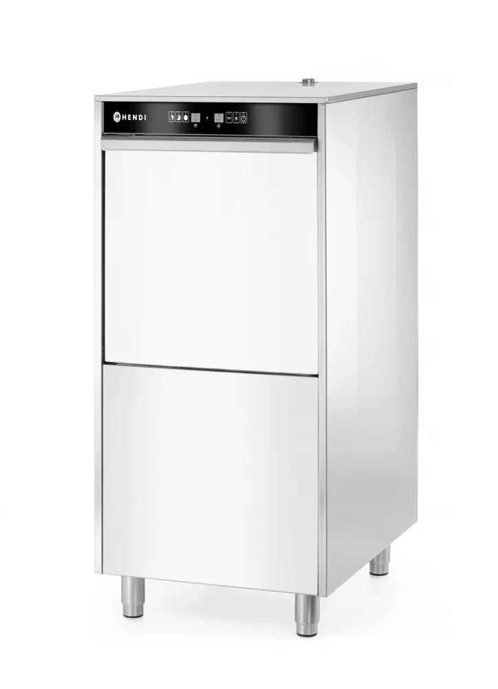 Lave-vaisselle 50x60 pour plateaux et casseroles – à commande électronique, avec système de dosage de détergent et pompe de vidange, HENDI, 400V/7100W, 595x777x(H)1335mm