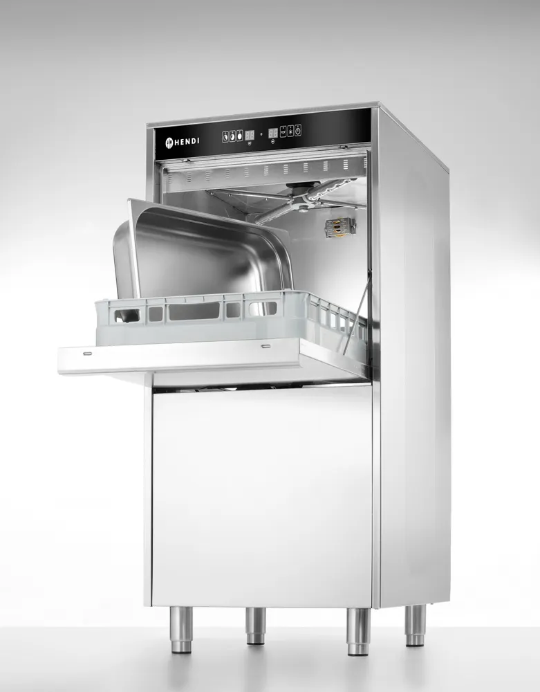 Lave-vaisselle 50x60 pour plateaux et casseroles – à commande électronique, avec système de dosage de détergent et pompe de vidange HENDI 236574