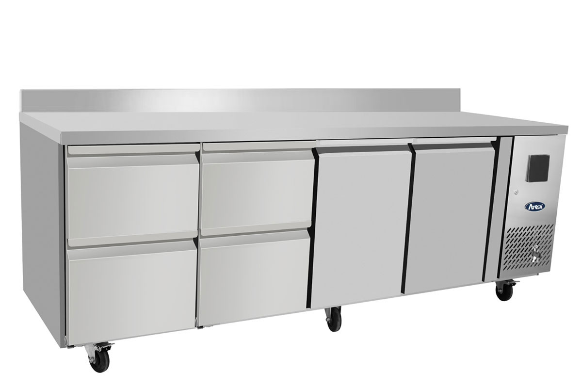 TABLE POSITIVE 4 TIROIRS + 2 PORTES DIM 2230x700x840 ATOSA EPF3525GR-SB