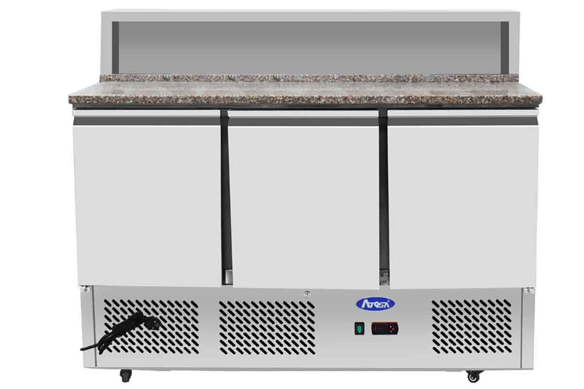 MEUBLE A PIZZAS COMPACT DESSUS INOX 3 PORTES  DIM 1365x700x1110 ATOSA ESL3854GR