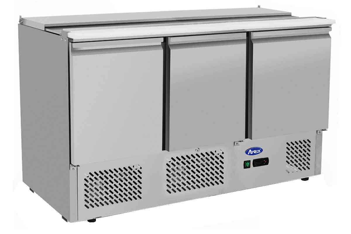 MEUBLE SALADETTE  CAPOT INOX 3 PORTES DIM 1365x700x900 ATOSA ESL3850GR