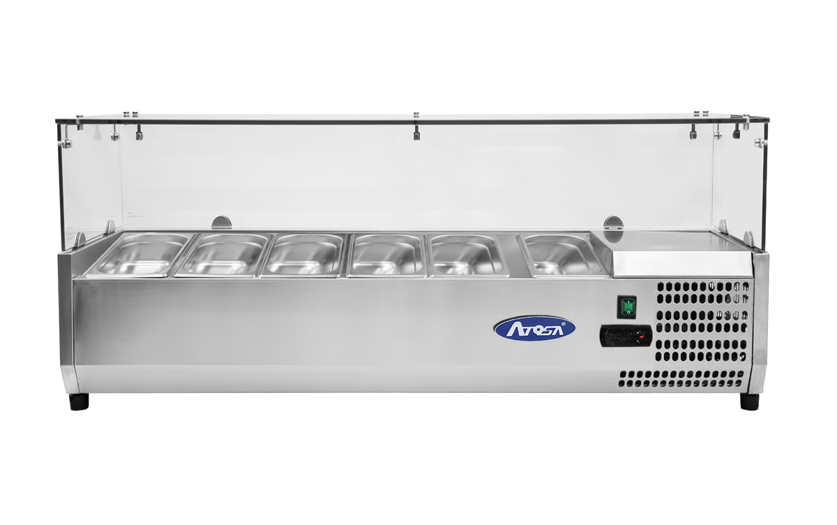 Saladettes à poser VRX1500/380 VITRE  DIM 1500x395x460 ATOSA ESL3884GR-V