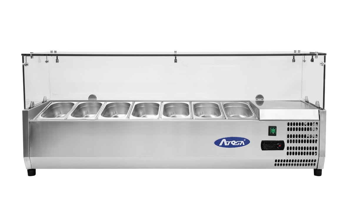 Saladettes à poser VRX1600/330 VITRE  DIM 1600x335x460 ATOSA ESL3885GR-V