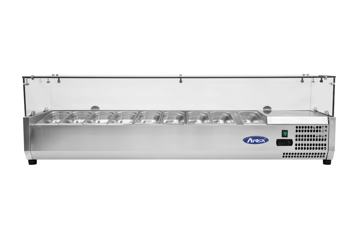Saladettes à poser VRX2000/380 VITRE  DIM 2000x395x460 ATOSA ESL3890GR-V