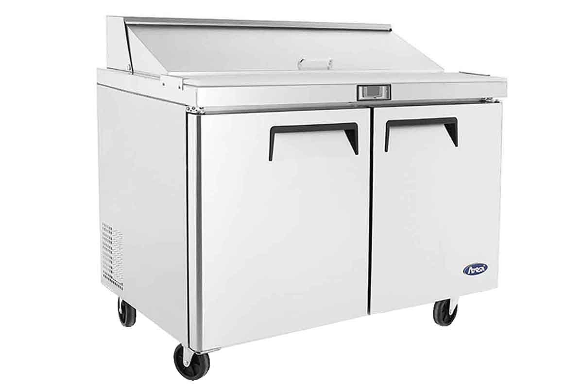 MEUBLE SALADETTE 1500 2 PORTES X12 BACS GN 1/6 DIM 1530x762x1020 ATOSA MSF8303GR