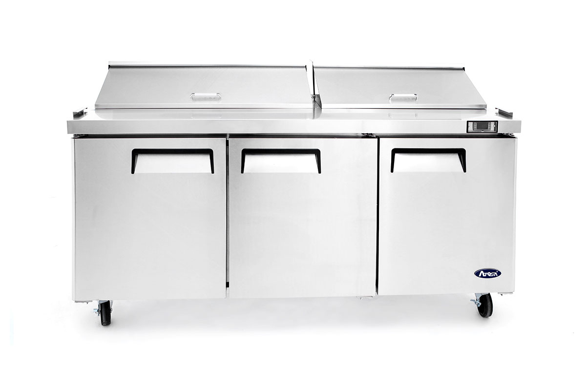 MEUBLE SALADETTE 3 PORTES X18 BACS GN 1/6 DIM 1846x762x1020 ATOSA MSF8304GR