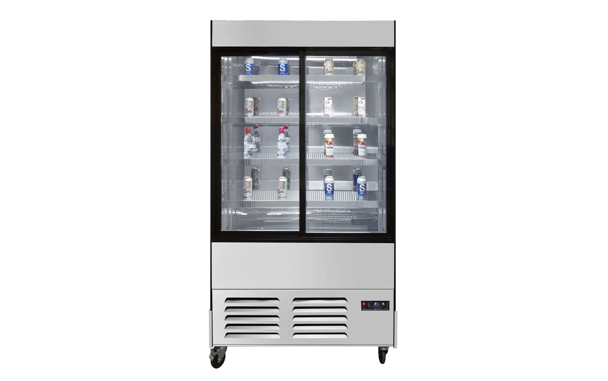 VITRINE MURALE 2 PORTES COULISSANTES 580L DIM 1200x610x1910 ATOSA YLM580B