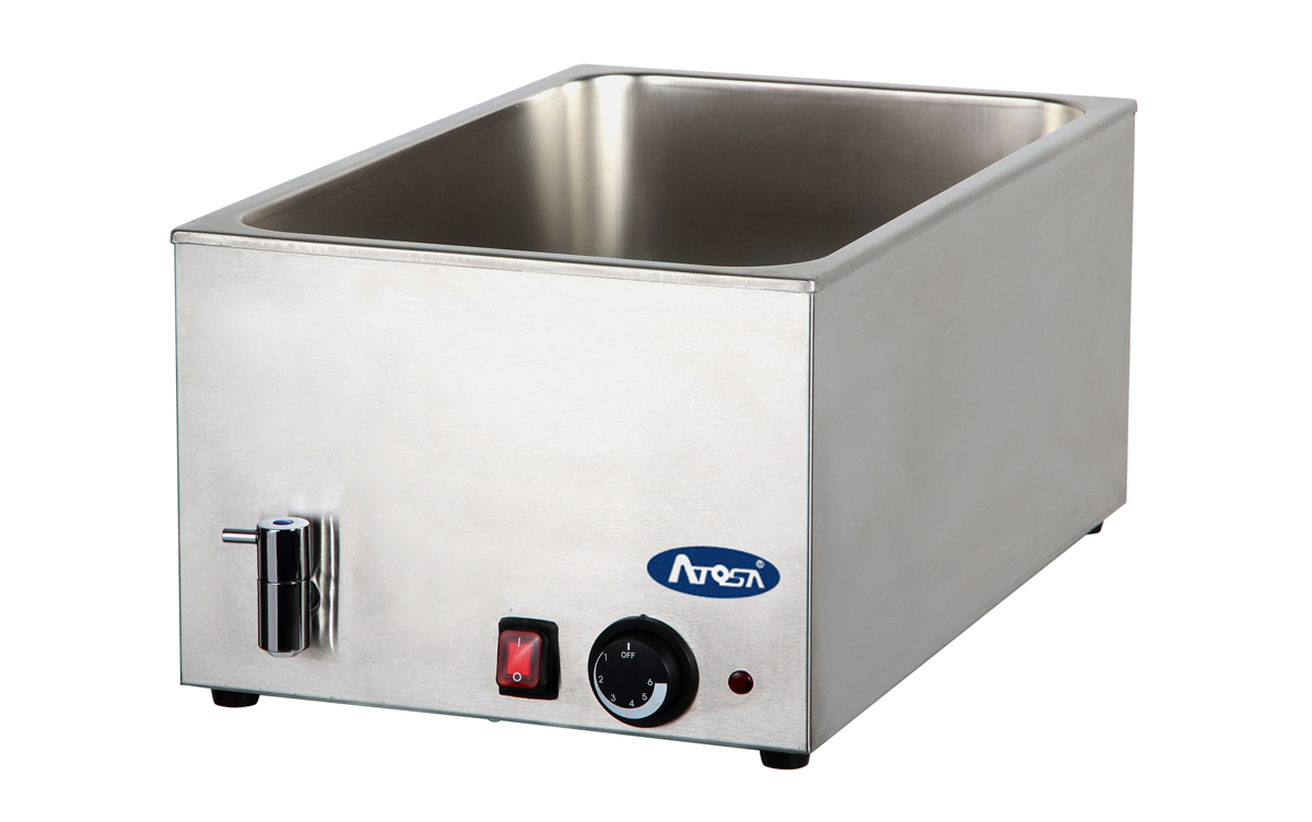 BAIN MARIE GN1/1 AVEC ROBINET DE VIDANGE DIM 622x370x262 ATOSA 8710