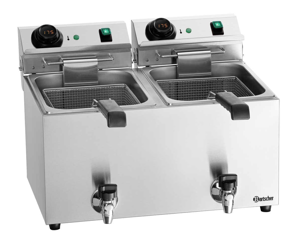 Friteuse électrique à poser MDI SNACK IV Plus commande digitale avec robinet de vidange- 8+8 litres - BARTSCHER - A162829