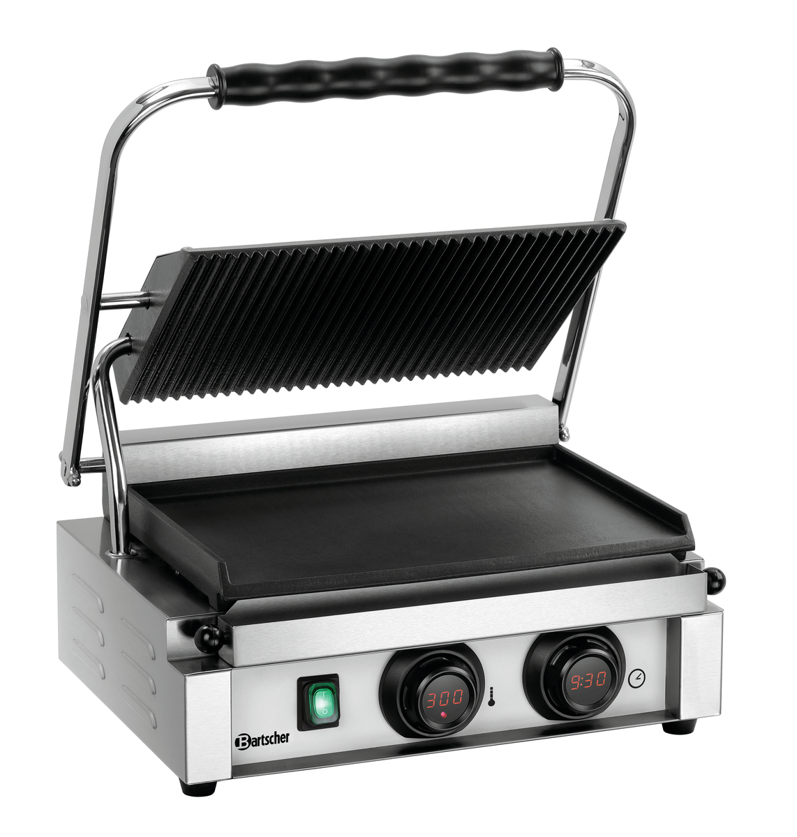 Grill panini mi-lisse / mi-rainuré Panini-MDI 1G - régulation digitale - BARTSCHER -  A150976