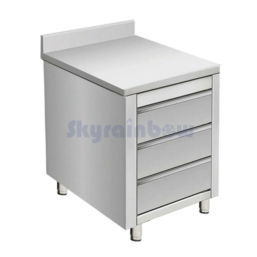 Placard en inox adossé - 3 tiroirs ( Stainless steel cabinet) SKYRAINBOW-THSS3R57A