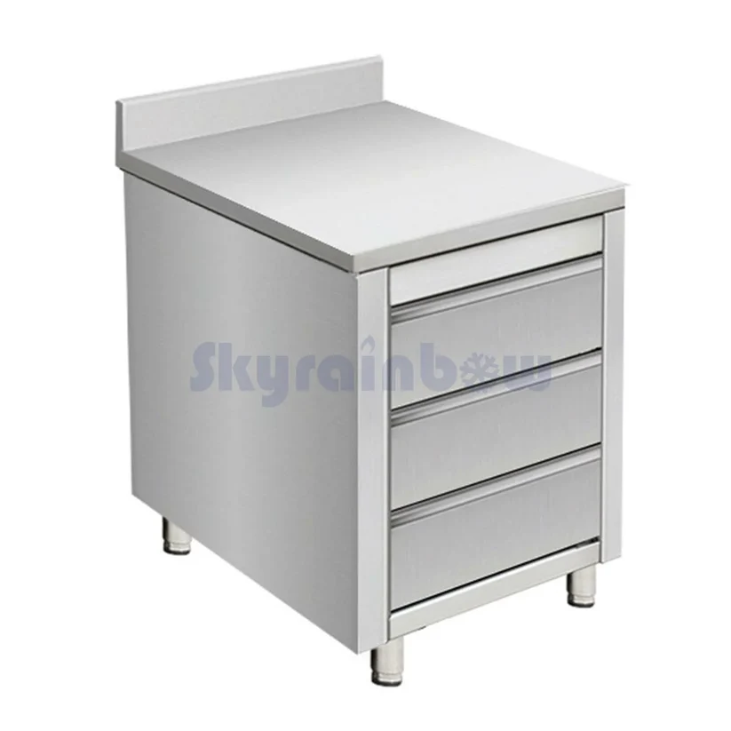 Placard en inox adossé - 3 tiroirs ( Stainless steel cabinet) SKYRAINBOW-THSS3R57A