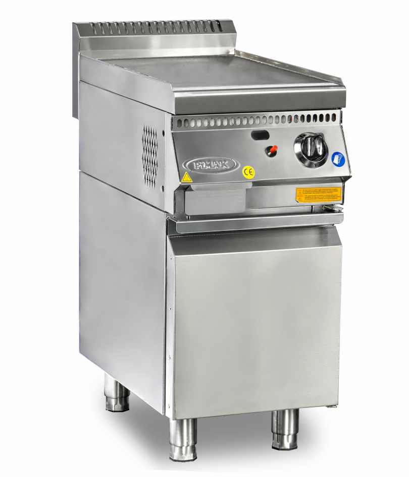 Plaque à snacker lisse 40cm à GAZ sur coffre - PIMAK -  IZ2/90SD-M171