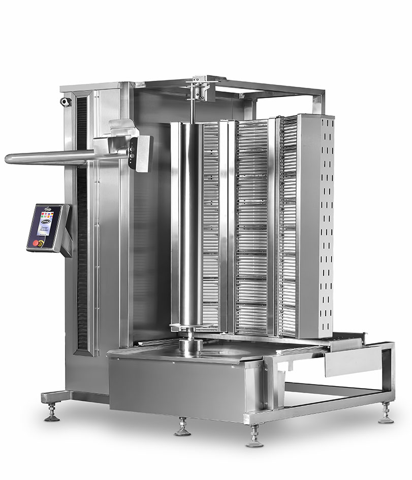 Robot Kebab automatique à GAZ 8 + 8 + 8 feux U - PIMAK - PDR500-G