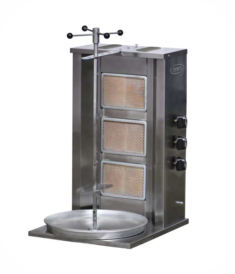 Machine à Doner kebab manuel  Eco  3 Radiants à GAZ  - PIMAK -  DO6/M75