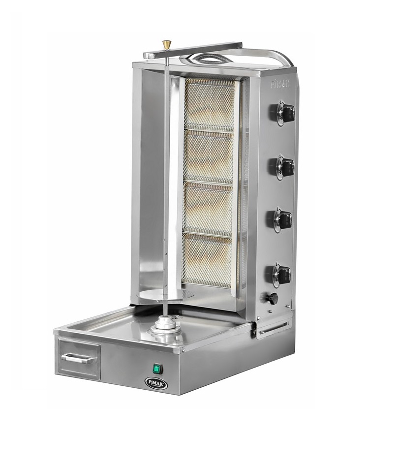 Machine à Doner kebab moteur en bas 4 radiants à GAZ - PIMAK -  DO7/M77-(4A)