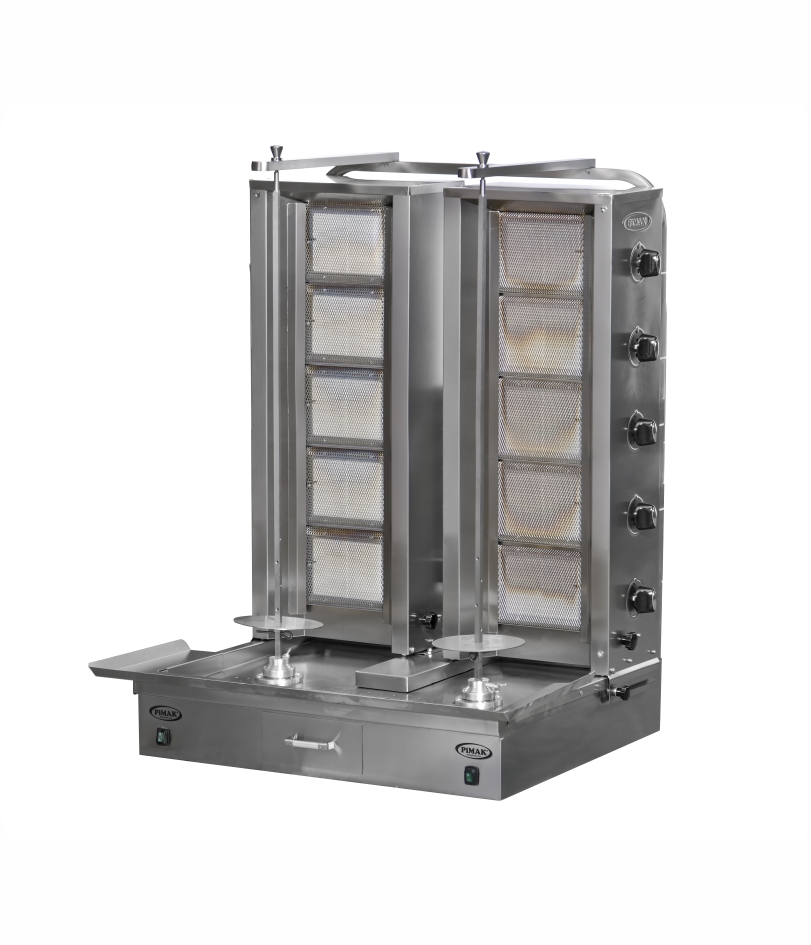 Machine à kebab double broche 5+5  à GAZ - PIMAK -  DO2/M77-5+5
