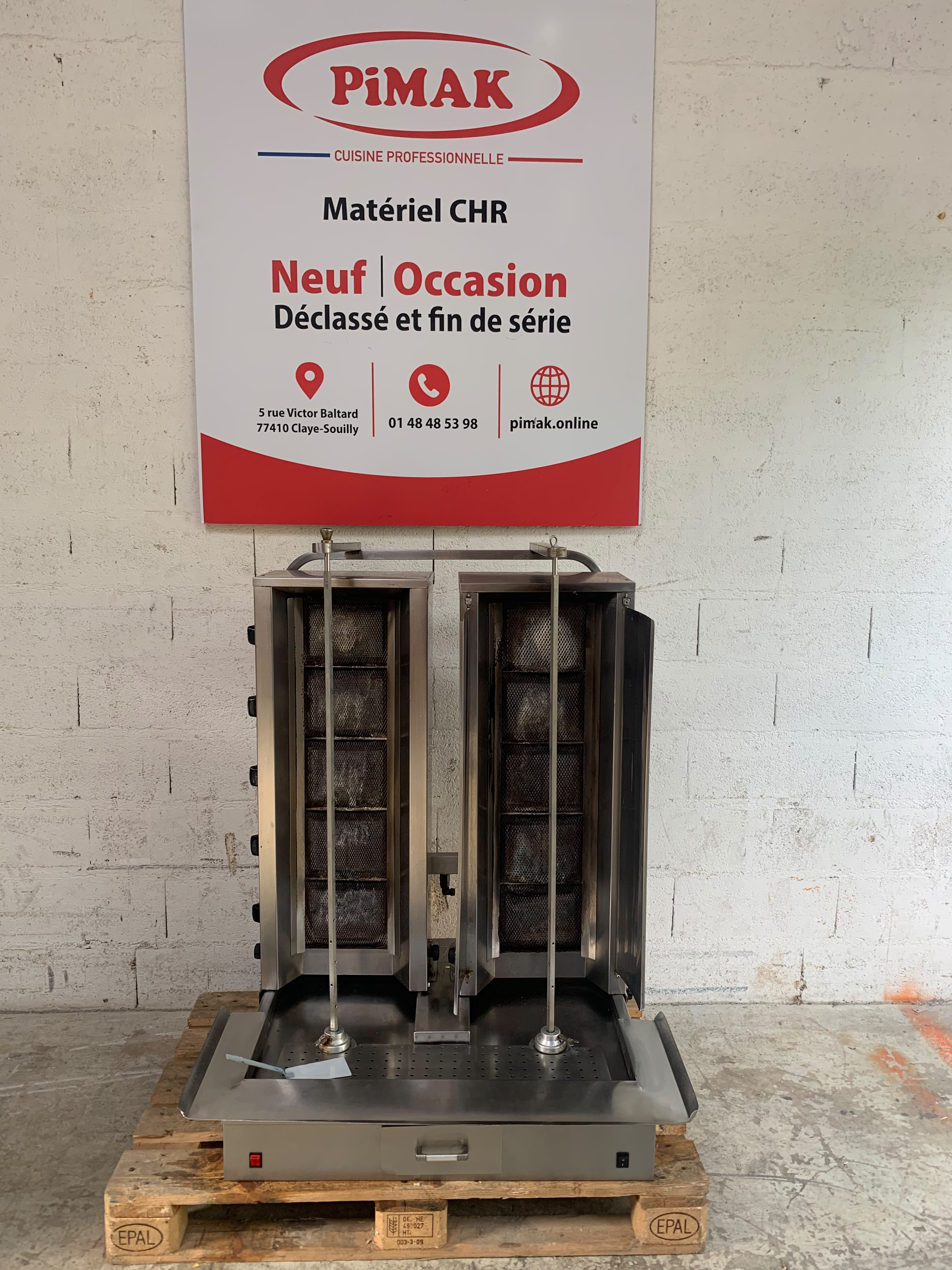 Machine à kebab double broche 5+5 à GAZ - PIMAK - DO2/M77-5+5