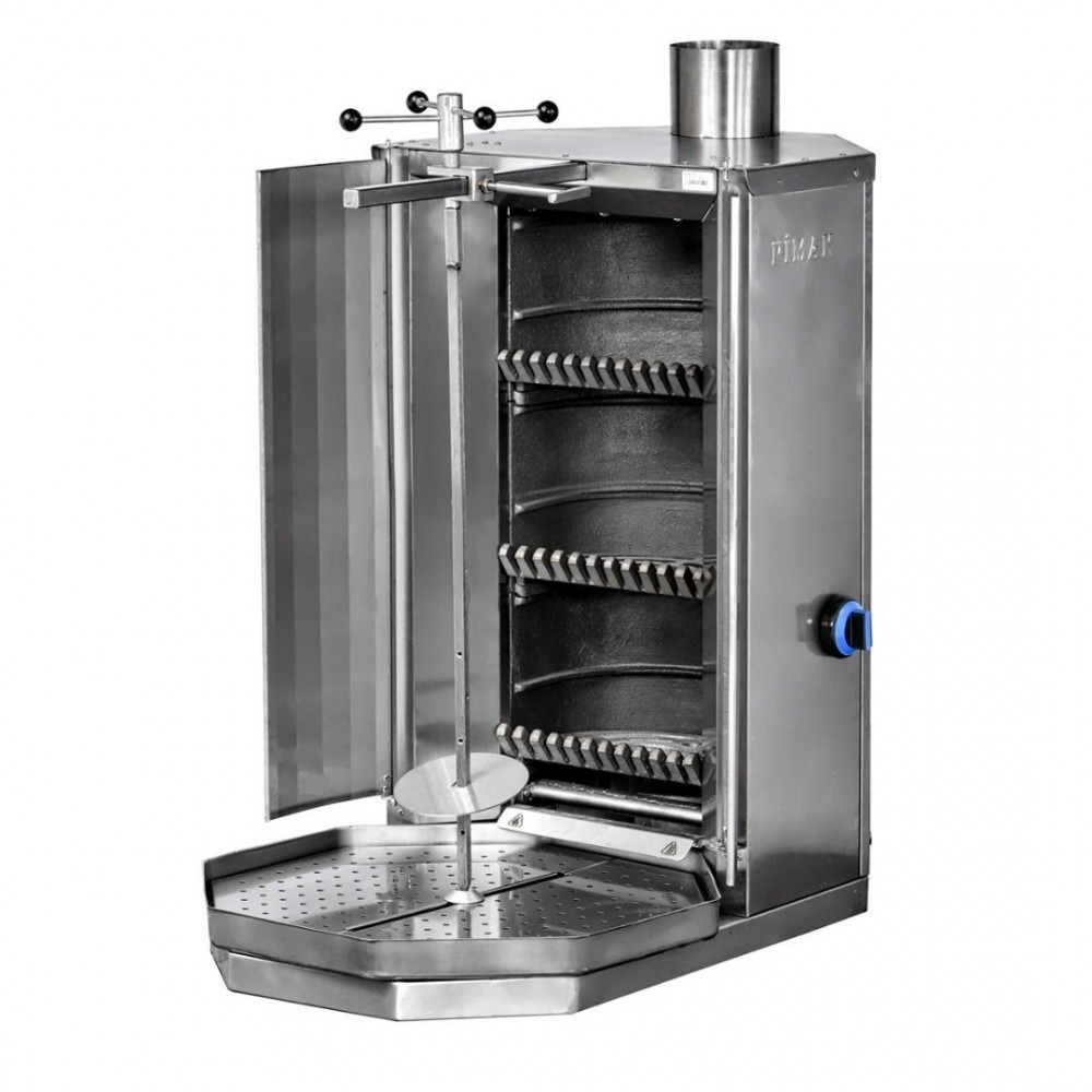 Machine à Doner kebab pierre de lave 3 foyers manuel- GAZ  - PIMAK -   M077-L3