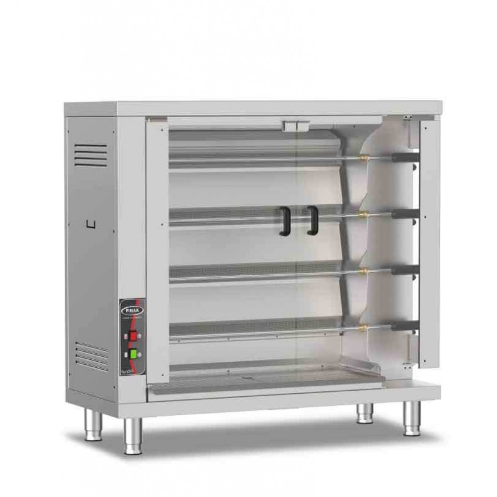Rôtissoire à radiants 4 broches poignée / 24 poulets à GAZ - PIMAK -  M004R