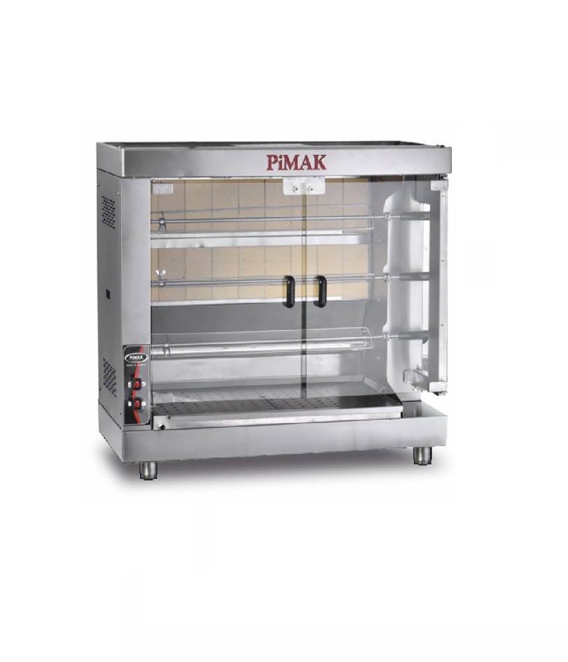 Rôtissoire pro murale 3 broches  à poser 12 poulets ELECTRIQUE - PIMAK -  M003-DE