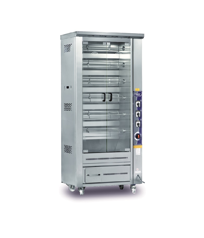 Rôtissoire murale 6 broches 24 poulets sur roulettes à ELECTRIQUE - PIMAK -  M010-DE