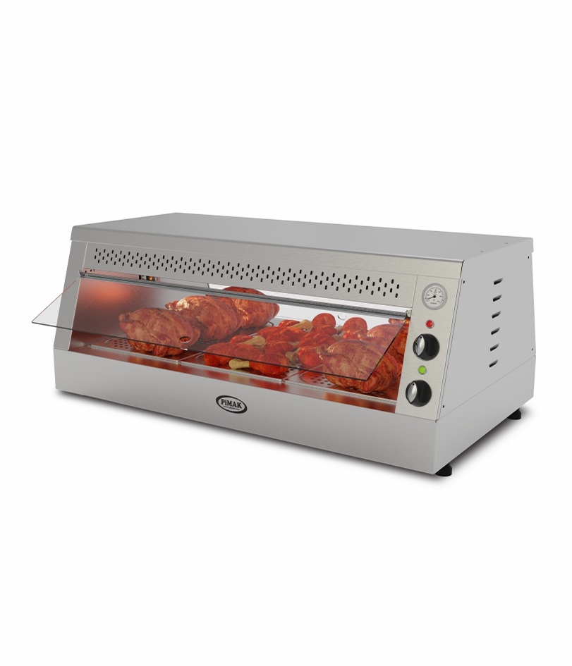 Vitrine de maintien chaud poulet frit 1 étage 2x GN 1/1  - PIMAK -  M00-T.2