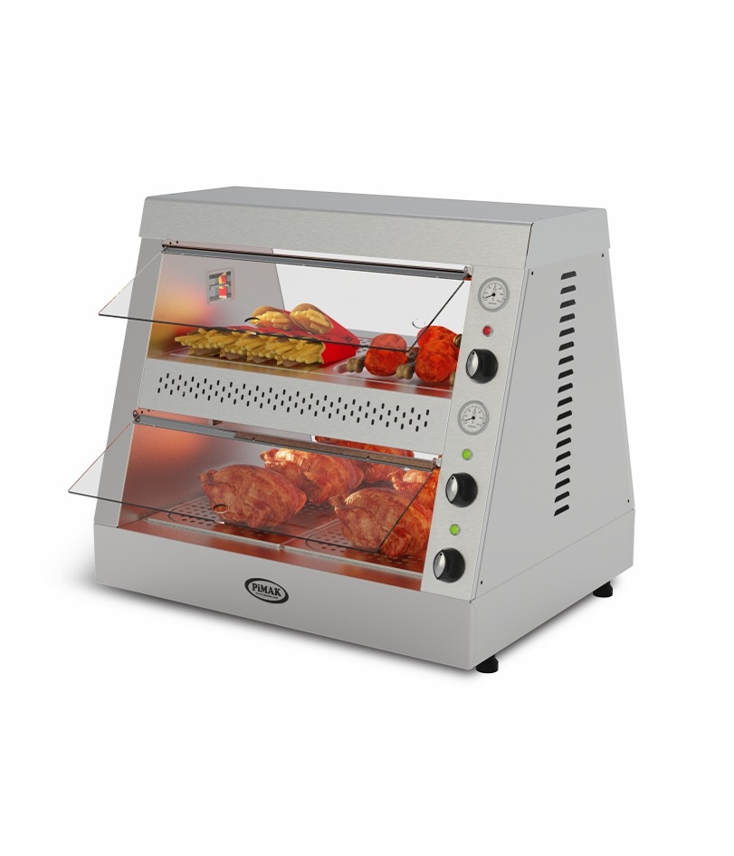 Vitrine de maintien chaud poulet frit 2 étages 3x GN1/1 + 3x GN 2/3 - PIMAK -  M00-T.3
